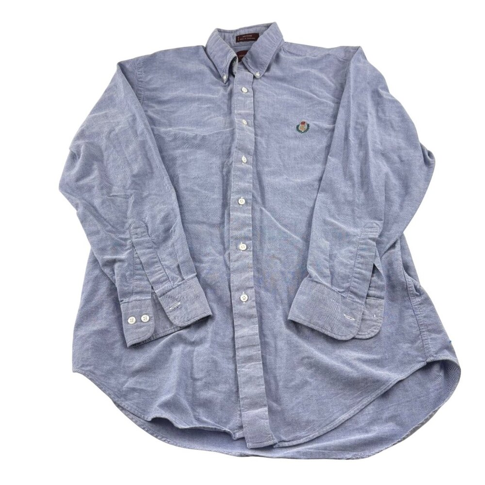 Chaps Ralph Lauren Vintage Men's Button-Down Shirt 15.5/32-33 Blue 100% Cotton